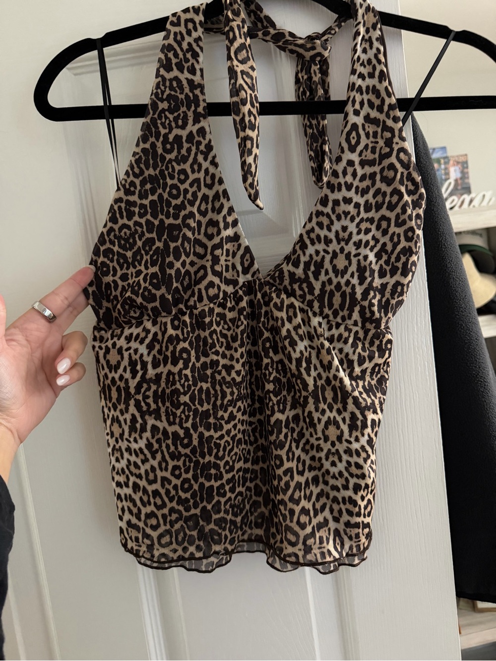 Urban Outfitters Leopard Halter Top - Brown/Black